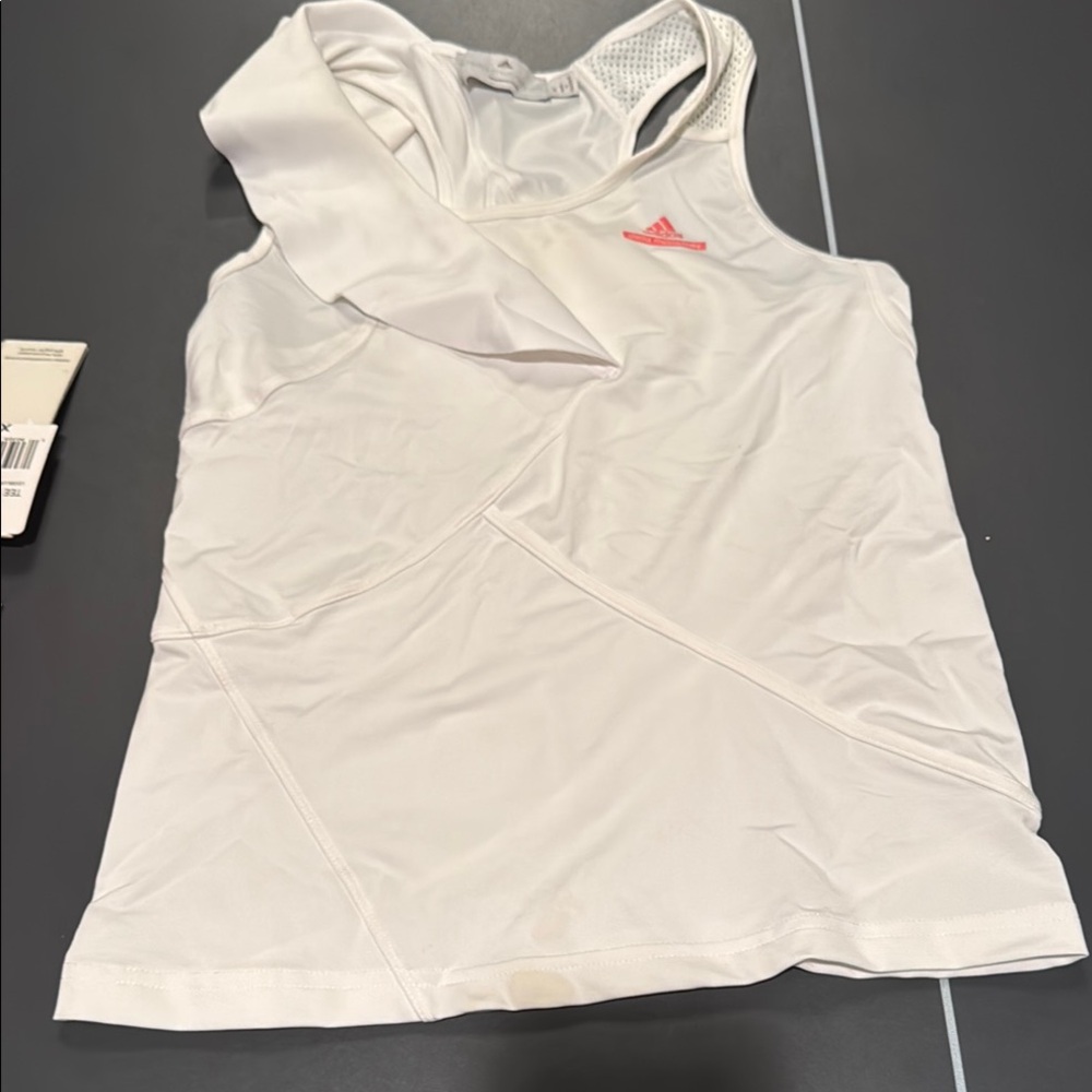 Adidas by Stella McCartney White Tank Top with Pink Logo